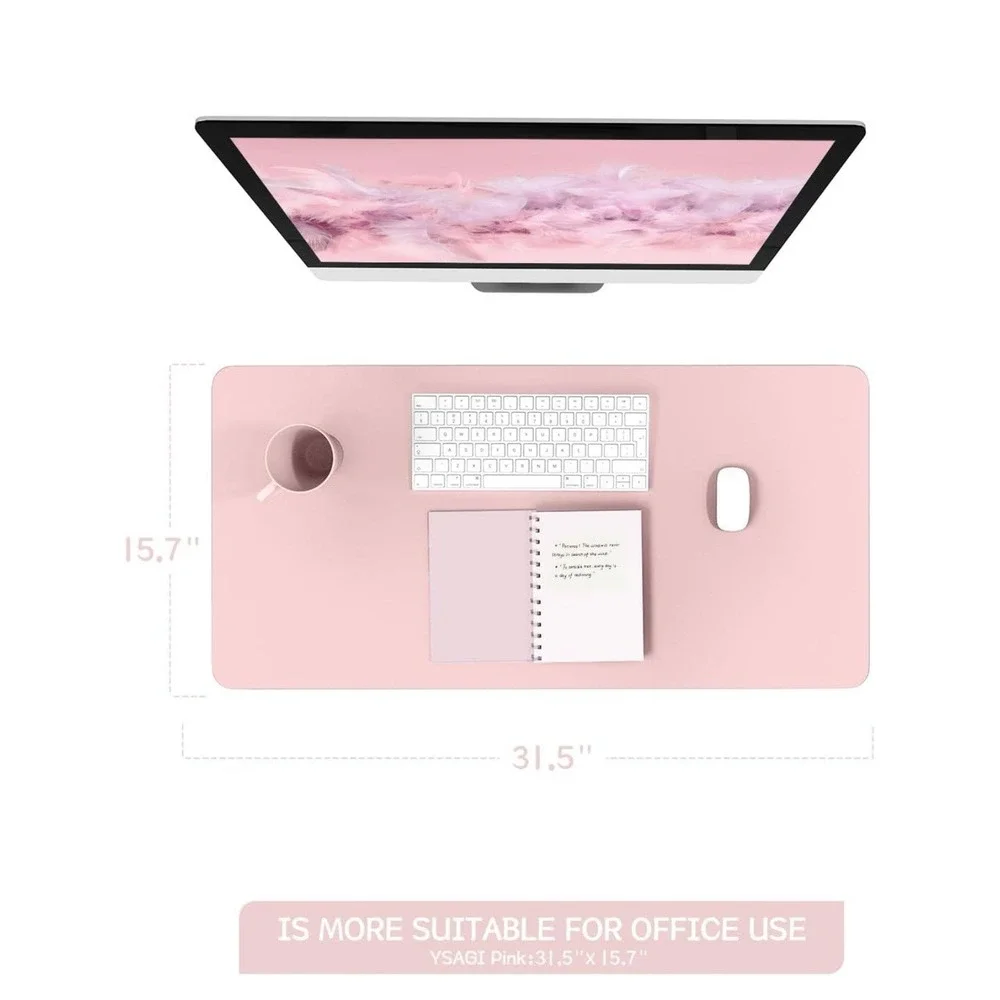 Ysagi Non-Slip Leather Desk Pad, Waterproof Laptop Computer Desk Keyboard Mat T2
